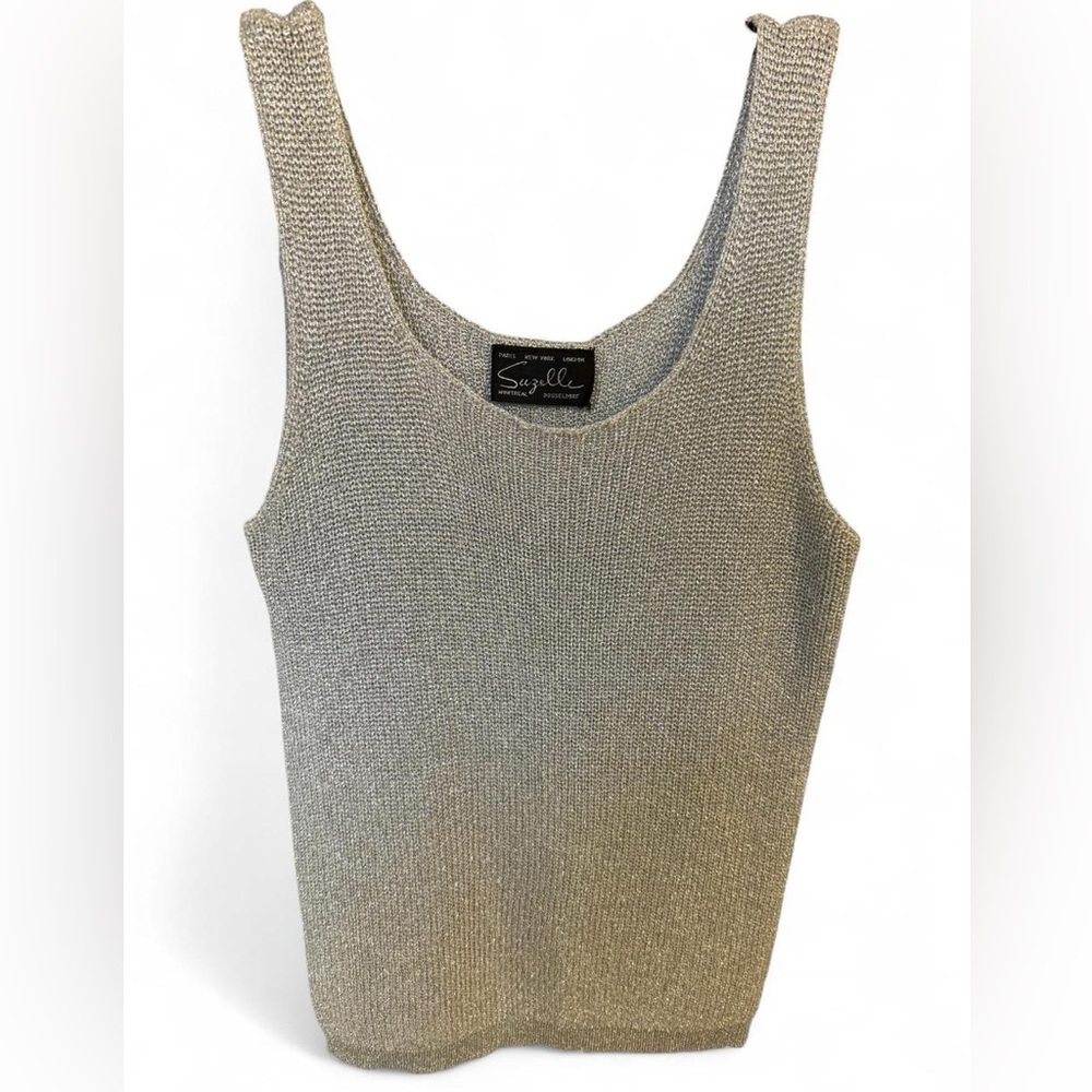 Suzelle Silver Knit Tank Top